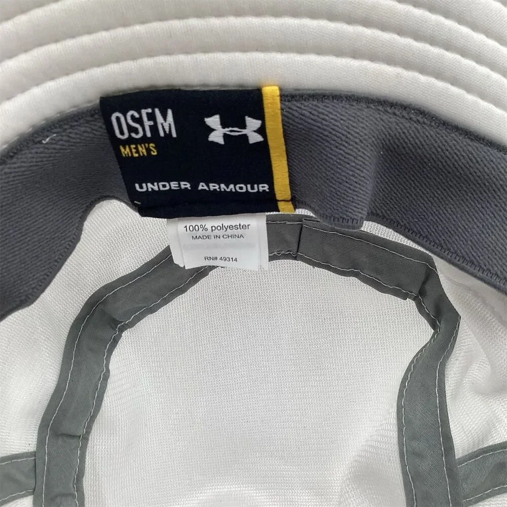 Under‎ Armour Men's White Bucket Hat One Size Casual Embroidered Logo